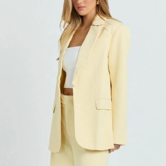 SHOWPO Womens Boxy Single Breasted Selena Blazer in Lemon NWT - Size 4‎ - Picture 3 of 10
